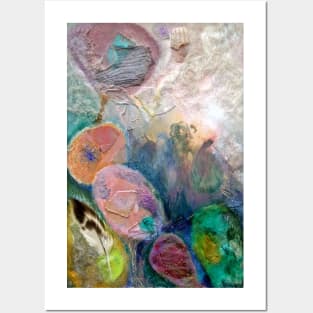 Ethereal Figure, in green, blue and pink Posters and Art